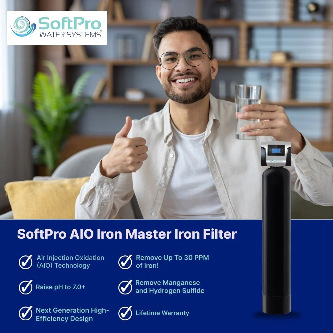 SoftPro Iron Filter - Iron Master AIO - Best Iron Filter for Well Water [Air Injected Water Filter / Katalox]