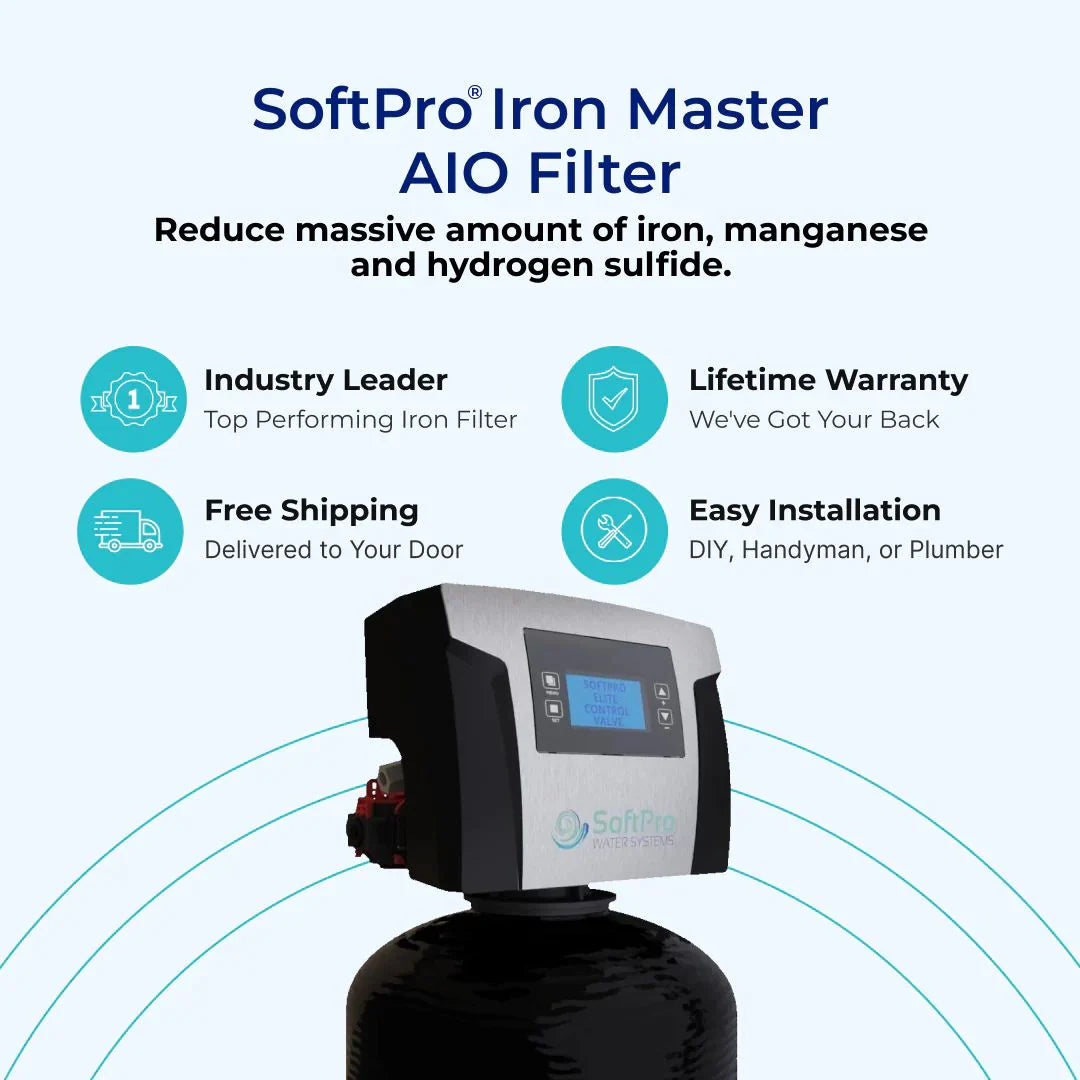 SoftPro Iron Filter - Iron Master AIO - Best Iron Filter for Well Water [Air Injected Water Filter / Katalox]
